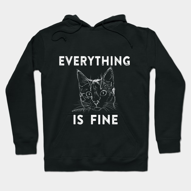 Everything is Fine Cat Hoodie by ballhard